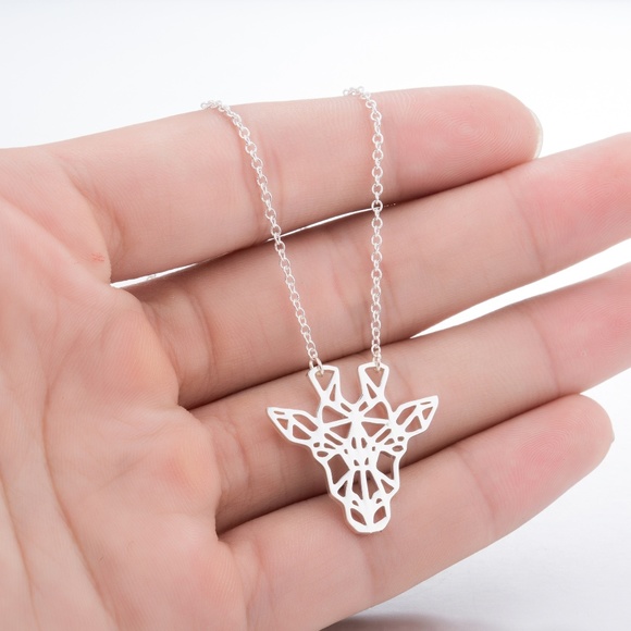 Origami Giraffe Necklace, Available in 3 Colors - Picture 2 of 3
